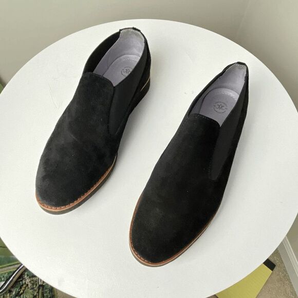 Johnston & Murphy Bree Slip-on Flat Loafer Black Suede Almond Toe Sz 9 - Picture 9 of 10